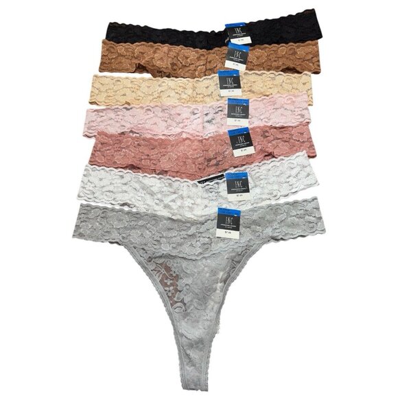 Lot 7 INC Lace Thong XL X-Large Panty‎ Underwear Panties Multicolor New - Picture 1 of 1